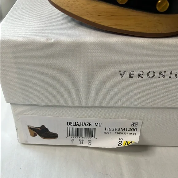 Veronica Beard Houndstooth Loafers heel clogs size 8 - Picture 6 of 7